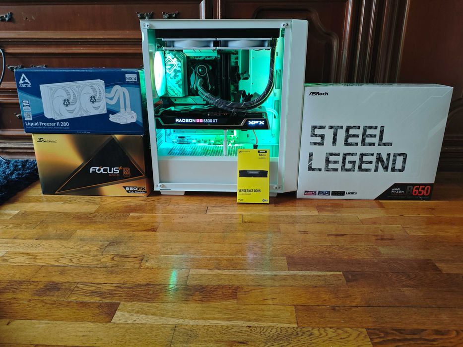 Gaming PC с Ryzen 5 7500F /RX 6800 XT 16GB/ 64GB DDR5/512GB NVMe/ 850W