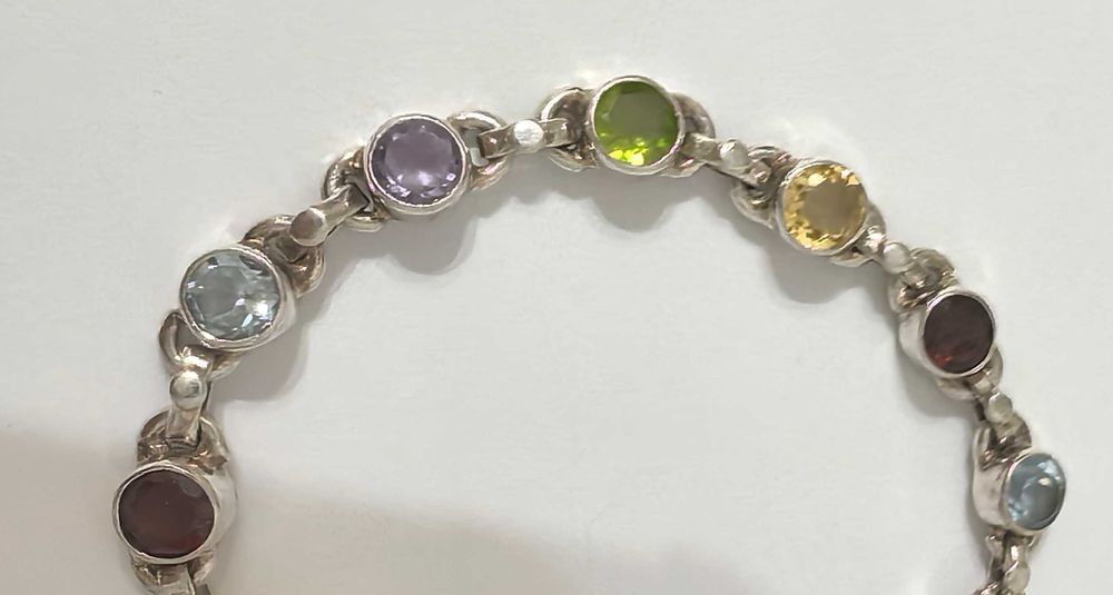 Браслет самоцветы серебро