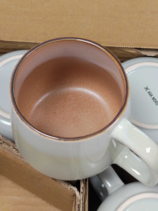 Set 4 căni ceramică premium Ava Nord – Noi în cutie, 340 ml