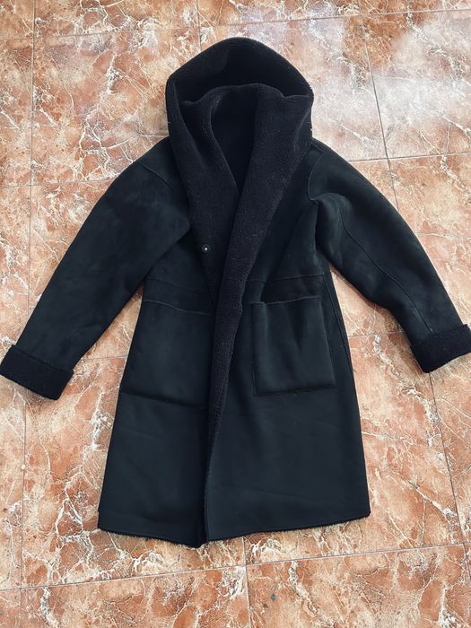 Двулицево палто велур и пух