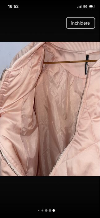 Geaca satin  culoare corai, Marmeid, calduroasa