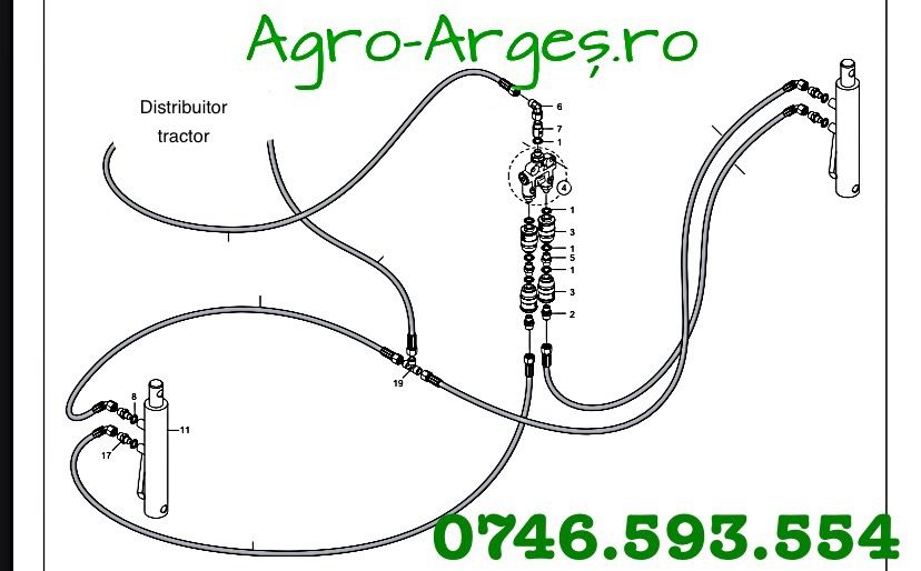 Cilindru marcator cu distribuitor și furtunuri kit