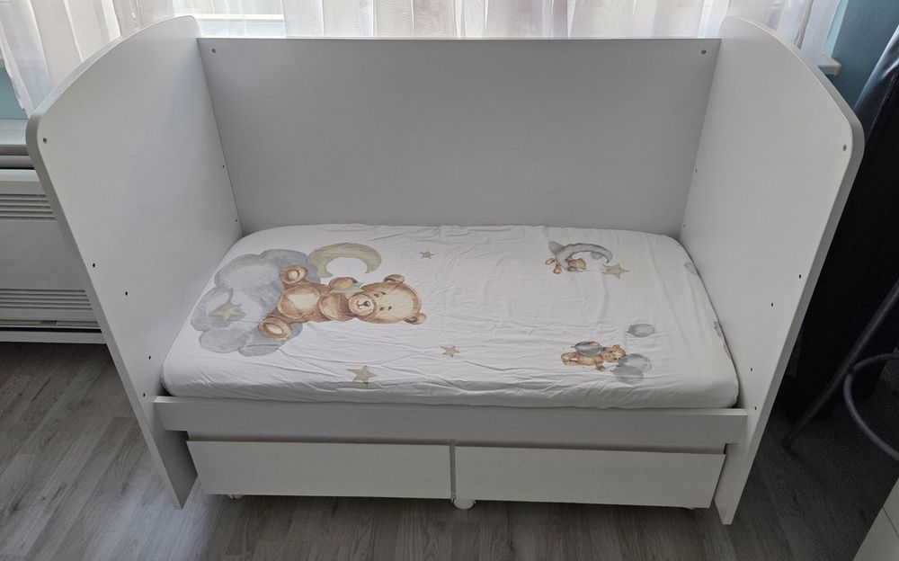 Дървена Бебешка кошара 60/120 с люлеещ механизъм