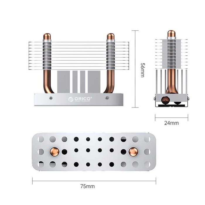 Радиатор для SSD M.2 Nvme Orico с медным сердечником
