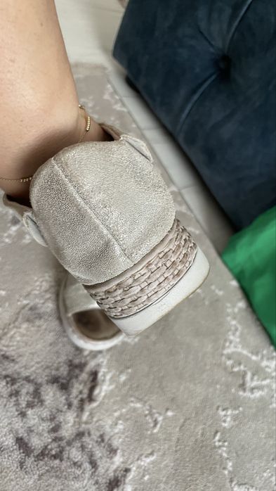 Sandale piele argintii