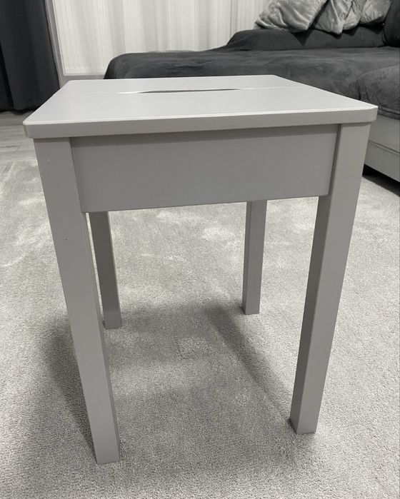 Taburet/scaun lemn Ikea, Hauga, gri, NOU, 32x32xh45