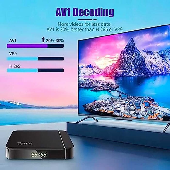 Android TV Box Tanix W2 Android 11, Dual WIFI, Bluetooth, AV1