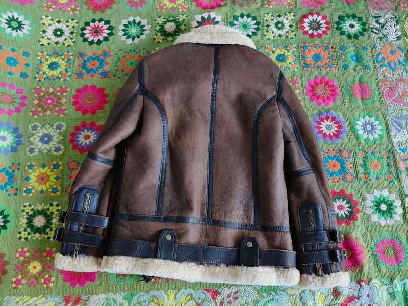 Geaca NOUA imblanita oaie naturala Sheepskin Pilot B3 - marime M (48)