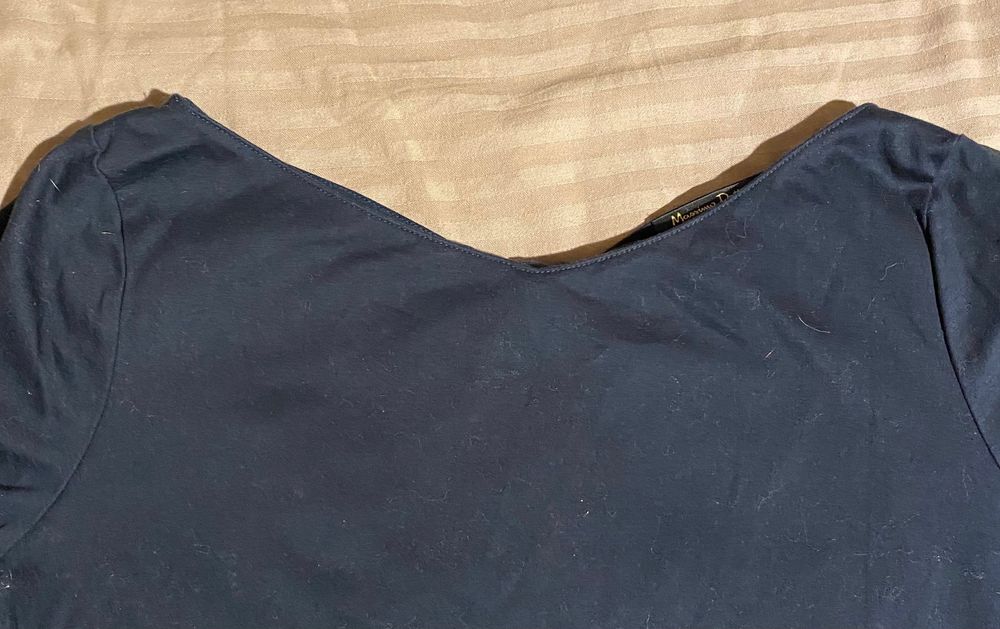 Дамска блуза Massimo dutti размер С размер S черно /синьо перли камъни