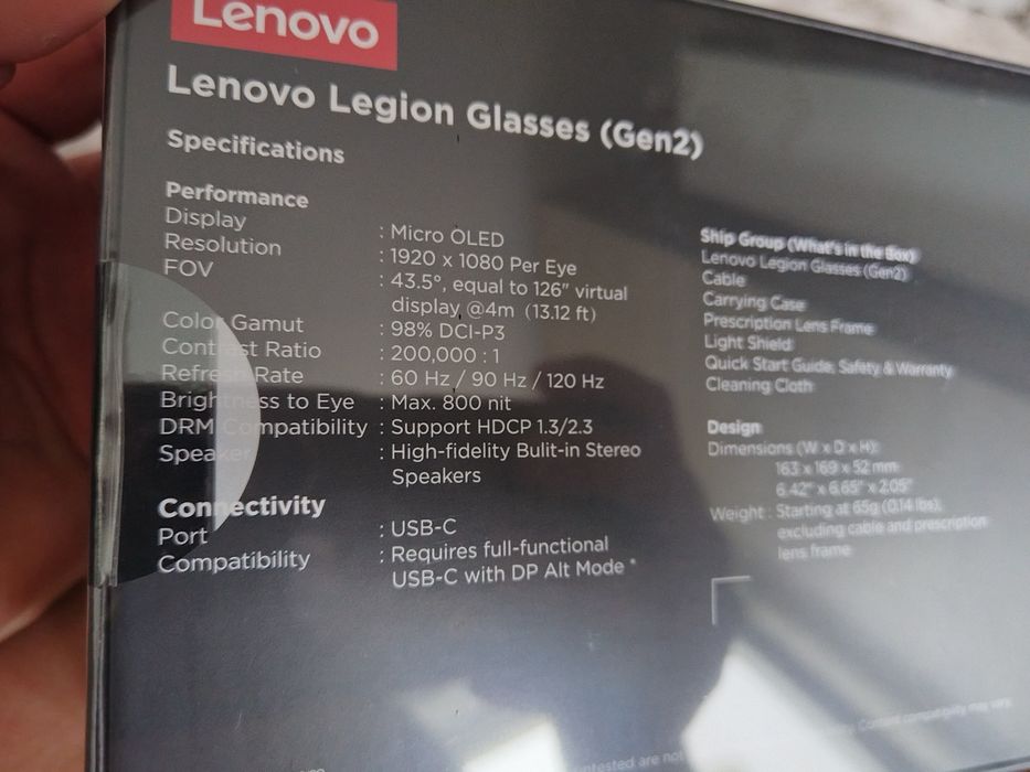 Ochelari VR Lenovo Legion Glasses gen 2