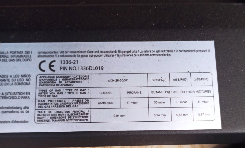 Grătar pe gaz Absolu Chic, 3,7 kW. (NOU)