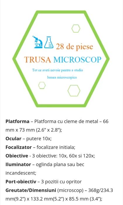 Trusa microscop, 28 piese