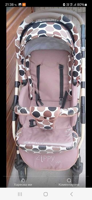 Бебешка количка ZIPPY LUX , кощница,проходилка и аспиратор за нос