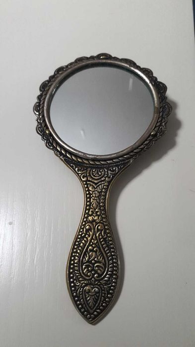 Oglinda Vintage din alama argintata