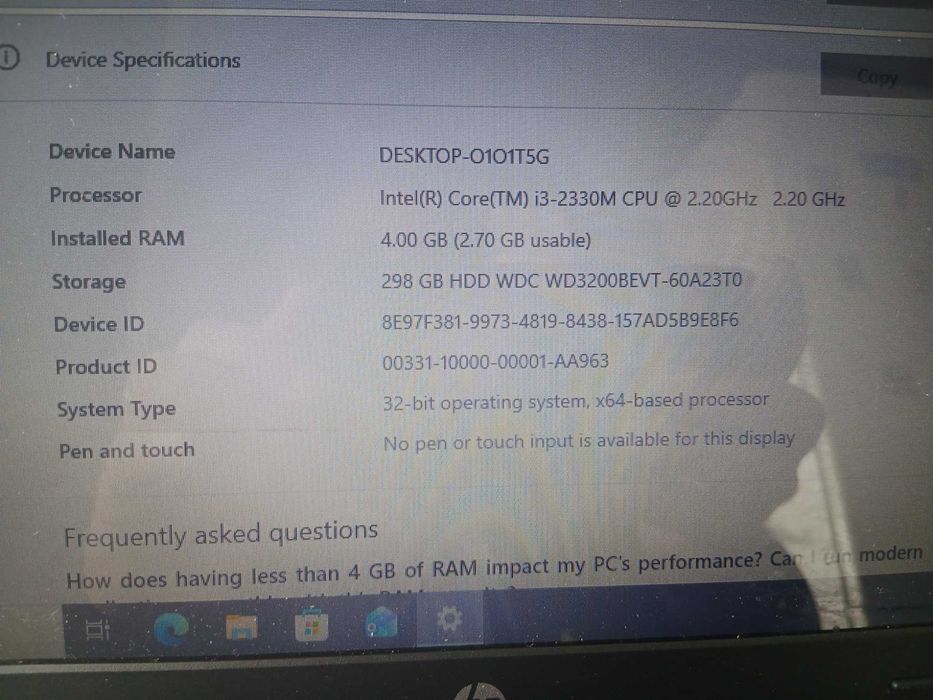 Vand laptop HP G6