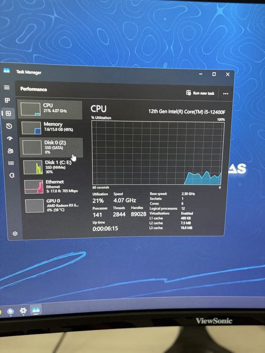 PC Gaming – Intel i5-12400F /16GB RAM DDR4 / RX6600 8GB / SSD NVMe + SSD SATA
