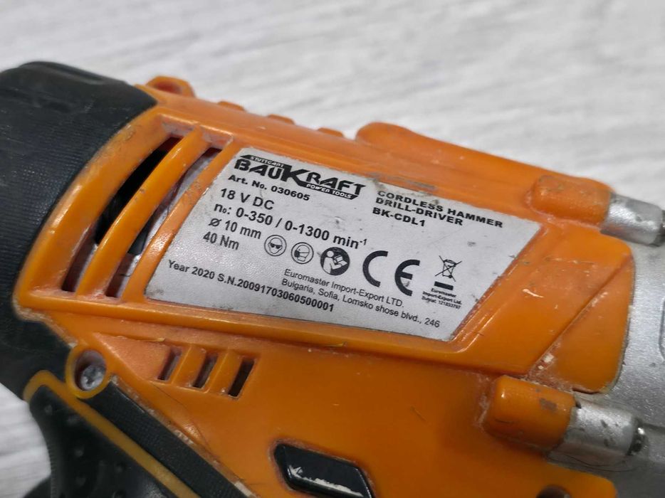 Акумулаторен винтоверт Baukraft BK-CDL1 + батерия и зарядно