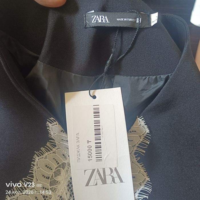 Пиджак zara черный 15000