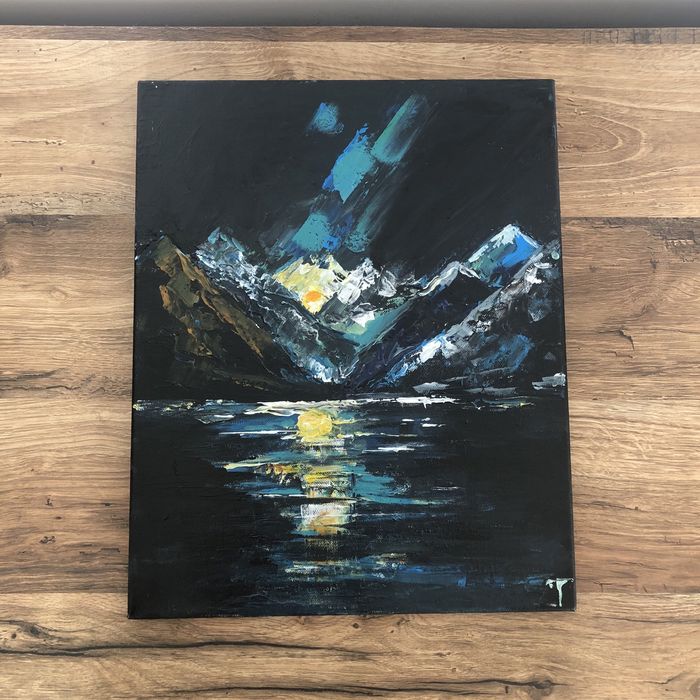 Картина с акрил пейзаж