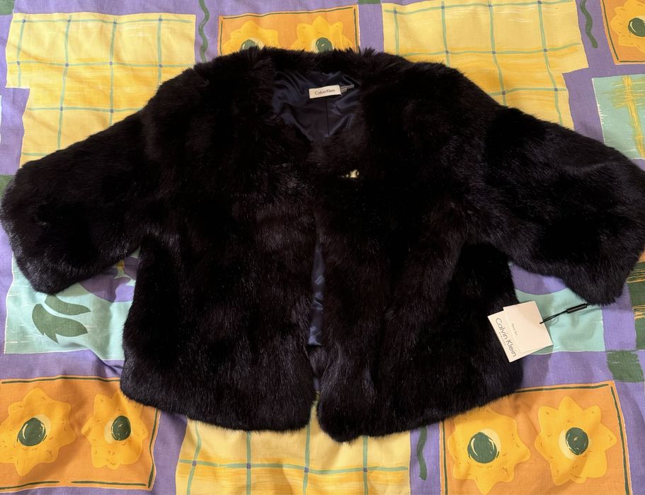 Haină Blană Calvin Klein bleumarin, scurta, marimea M