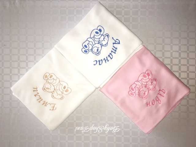 Бебешки ОДЕАЛА ПЕЛЕНИ с име поларени памучни БРОДЕРИЯ