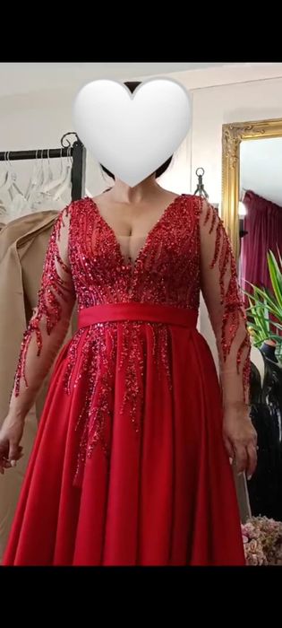 Rochie rosie nunta Brillante, rochie de nasa