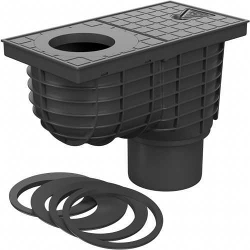 Канализационен сифон за водосточна тръба - прав и страничен