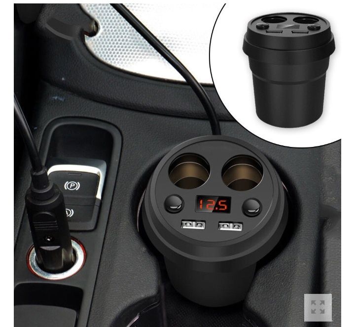 Разклонител и зарядно за кола в чашка