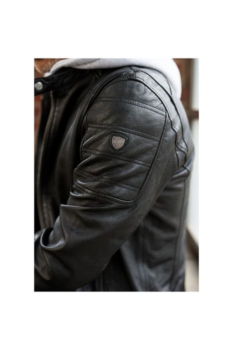 Geaca de Piele Barbati Mauritius Neagra Rylo