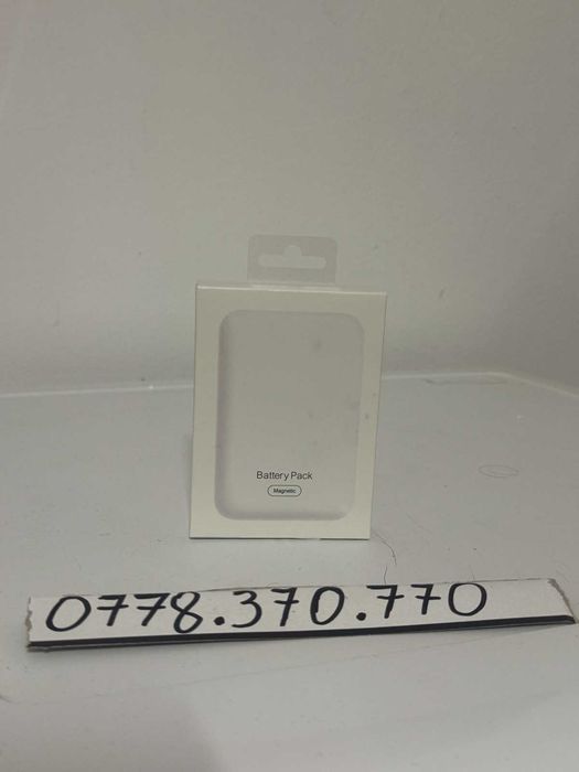 Baterie externa MagSafe 5000mAh, 15W, wireless pentru iPhone, alba