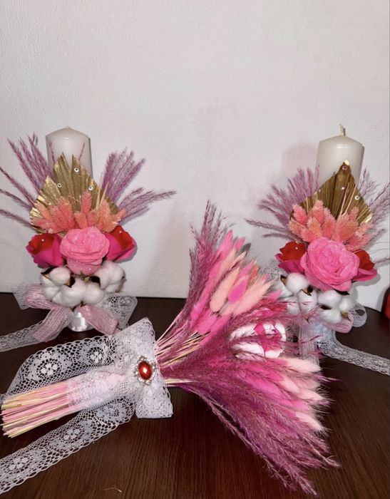 Set de nunta din trandafiri de sapun