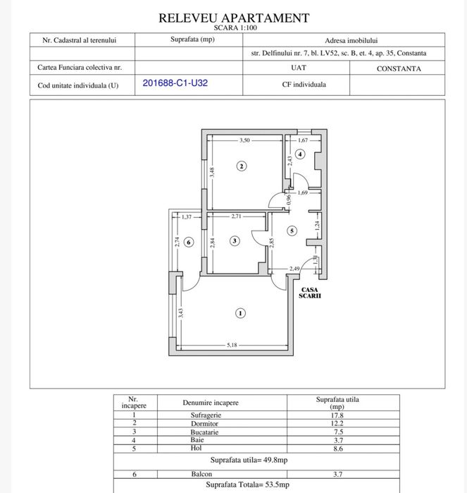 Apartament 2 camere zona dacia
