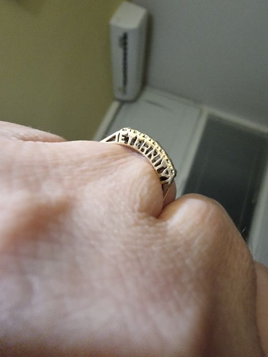 Eternity diamond ring  9 k  gold