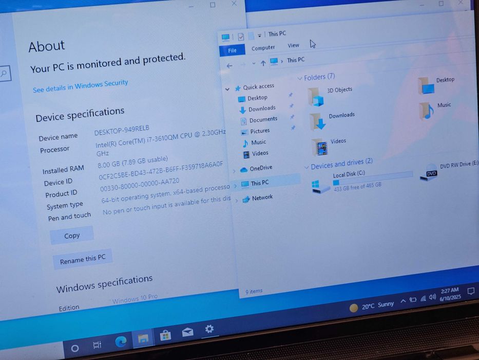 HP Pavilion dv6 "15,4 i7-3610qm 8gb ram 500hdd de