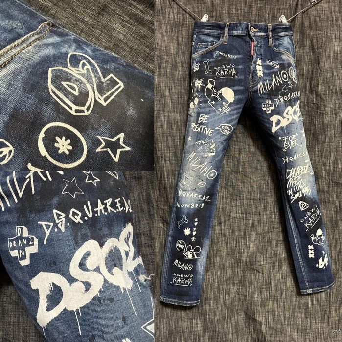 NOU Blugi Dsquared2 model Skater Graffiti masura 50