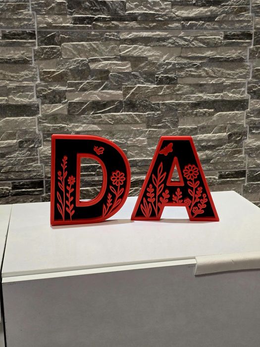 Litere decorative personalizate 3D –  design floral