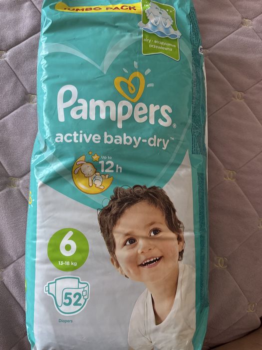 Подгузники Pampers 6ка. 52 шт в упаковке.