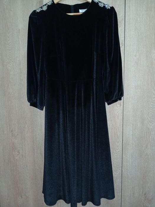 Rochie catifea neagra, 36, Dy Fashion