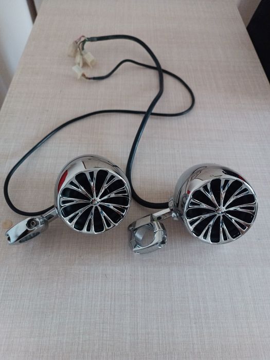 Sistem audio moto/atv,2 radio,2 boxe cromate,sistem prindere ghidon