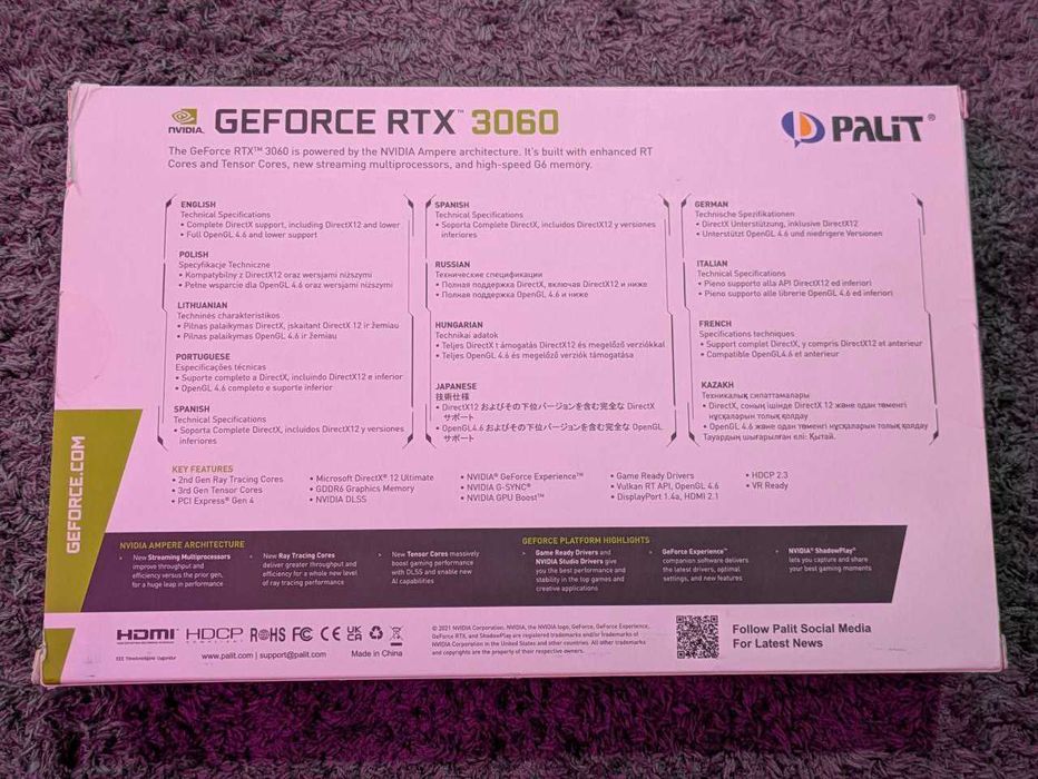 Видеокарта Palit GeForce RTX 3060 Dual OC (LHR)
