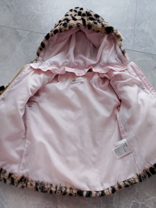Детско леопардово плюшено яке с махаща се качулка  110-116 H&M