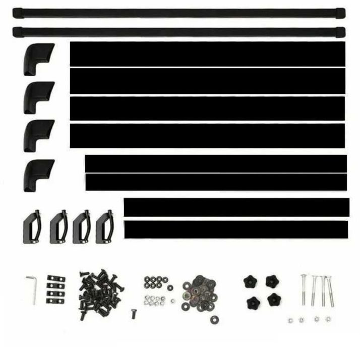 Багажник за покрив Aluminium 127 х 96 х 9 см - Черен 3 размера + греди