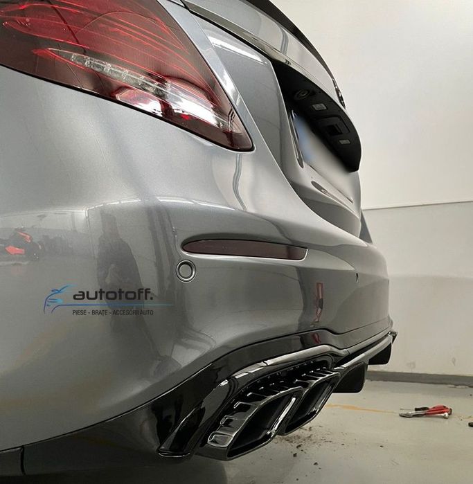 Difuzor bara spate Mercedes W213 E-Class (16-22) 63AMG Full negru lucios