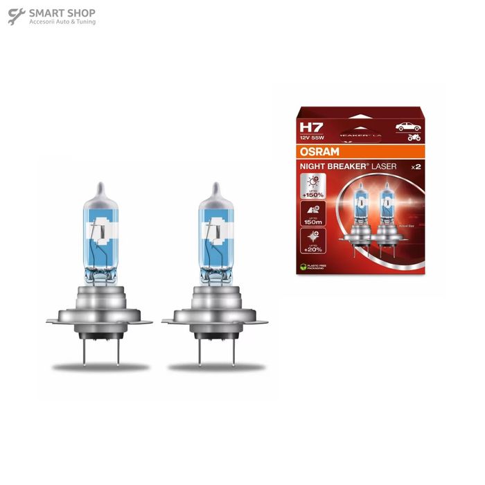 OSRAM NIGHT BREAKER LASER H7 Becuri Auto-Moto Halogen 64210NL-2HB H7 12V 55W (2 becuri)