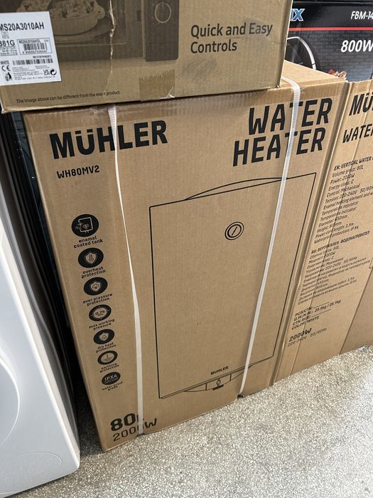 Безплатна доставка Нов Вертикален Бойлер 80 Литра МUHLER 5г. гаранция