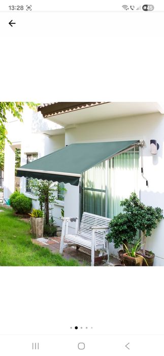 Copertina Outsunny, Manivela, Poliester, 250x200cm, Verde
