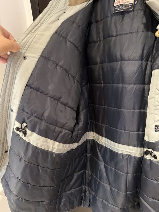 Geaca/parka de iarna Petrol Industries, gluga cu blana, pe gri, 3XL