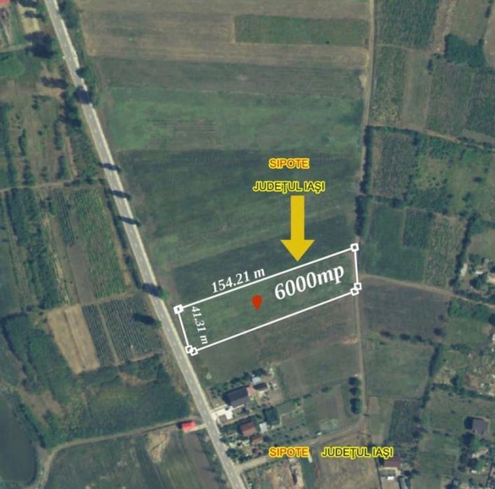 Vand teren intravilan 6.000 mp, deschidere 42m la DJ 282 – Hălceni, Com. Șipote, Iași - Vedere 2