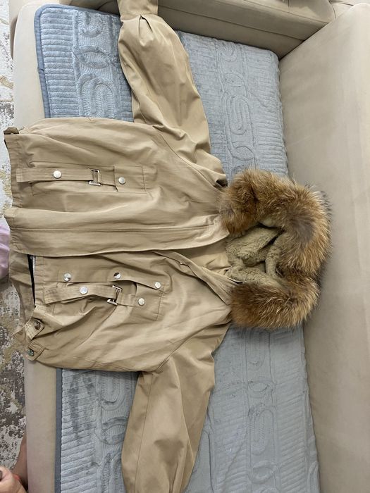 Продам экошуба коричневый, парка бежевый