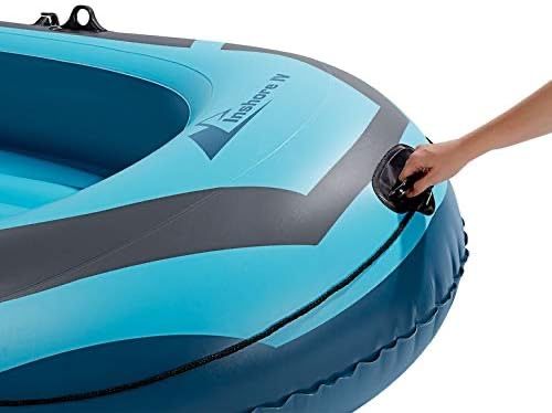Kit complet Barca Dinghy gonflabila cu vasle din aluminiu de 3 persoane sarcina maxima 260kg + pompa aer electrica + invertor priza auto Noi! pescuit